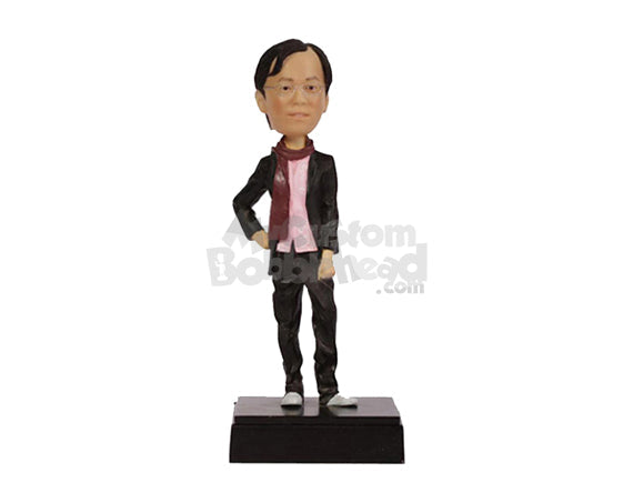 Custom Bobblehead Handsome Dude In Semi Formal Attire With Loose Light Scarf Around His Neck - Leisure & Casual Casual Males Personalized Bobblehead & Cake Topper Custom Bobblehead Handsome Dude In Semi Formal Attire With Loose Light Scarf Around His Neck - Leisure & Casual Casual Males Personalized Bobblehead & Cake Topper